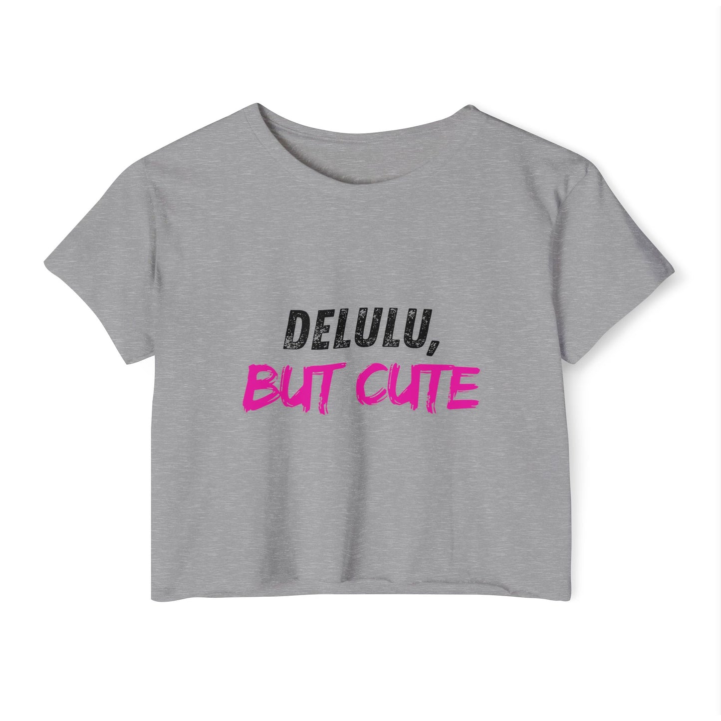 Delulu But Cute Women's Festival Crop Top, Trendy T-Shirt, Summer Top, Festival Wear, Casual Clothing, Birthday Gift