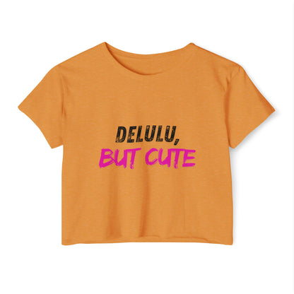 Delulu But Cute Women's Festival Crop Top, Trendy T-Shirt, Summer Top, Festival Wear, Casual Clothing, Birthday Gift