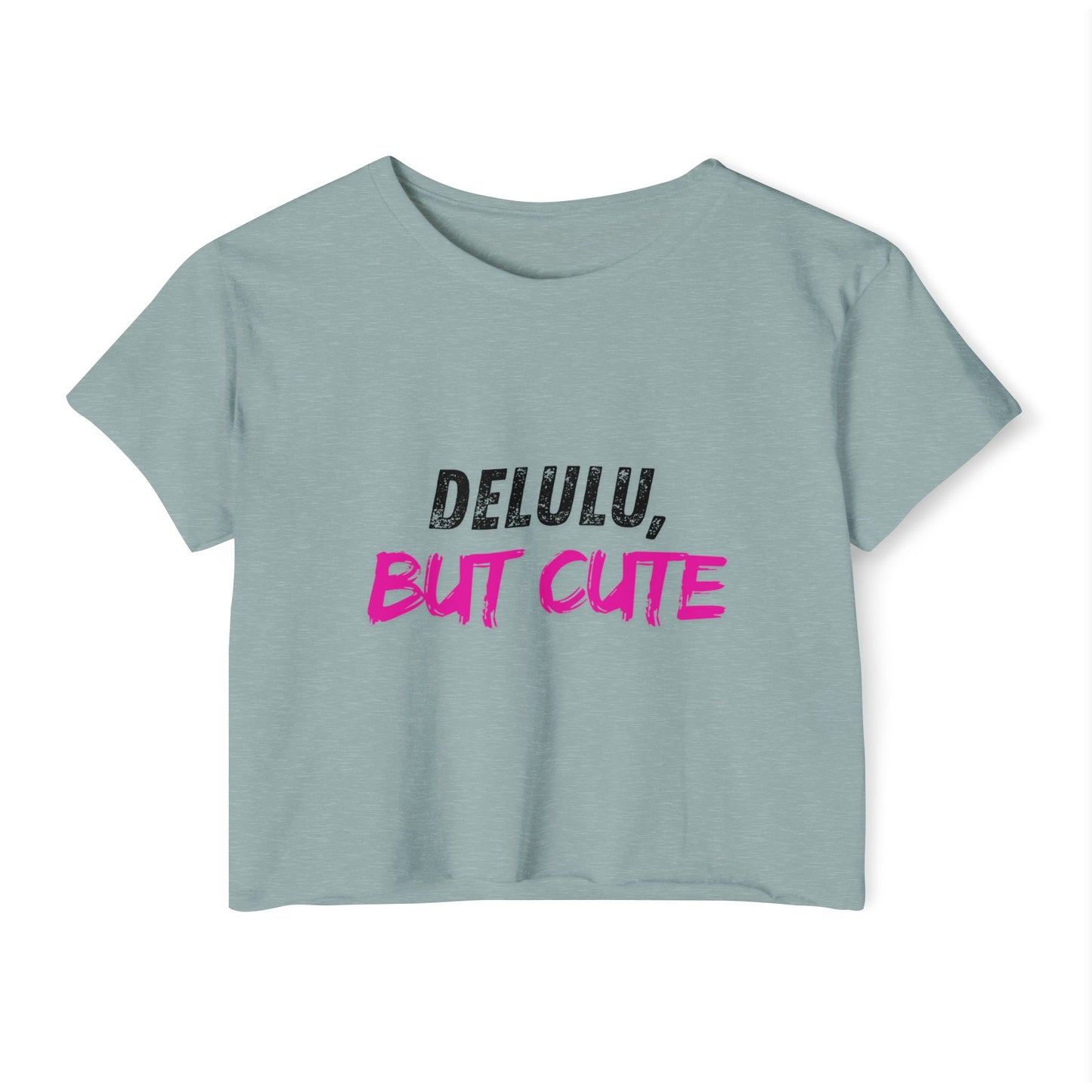 Delulu But Cute Women's Festival Crop Top, Trendy T-Shirt, Summer Top, Festival Wear, Casual Clothing, Birthday Gift