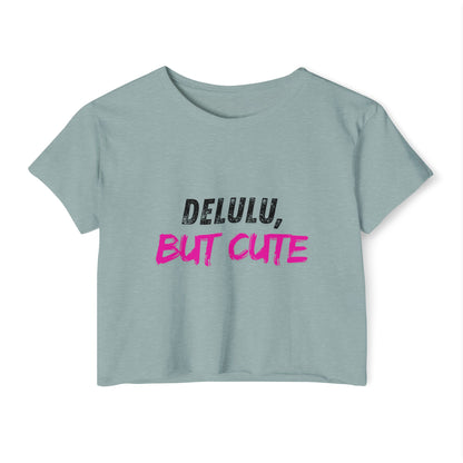 Delulu But Cute Women's Festival Crop Top, Trendy T-Shirt, Summer Top, Festival Wear, Casual Clothing, Birthday Gift
