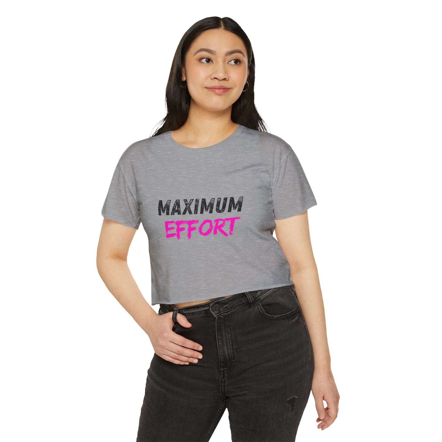Maximum Effort Women's Festival Crop Top | Cute Summer Tee, Music Festival Shirt, Casual Outfit, Gym Wear, Gift for Her