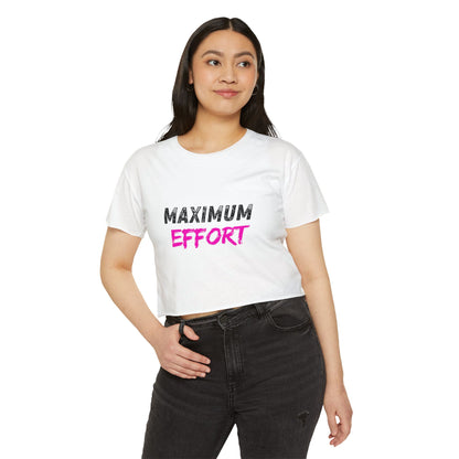 Maximum Effort Women's Festival Crop Top | Cute Summer Tee, Music Festival Shirt, Casual Outfit, Gym Wear, Gift for Her