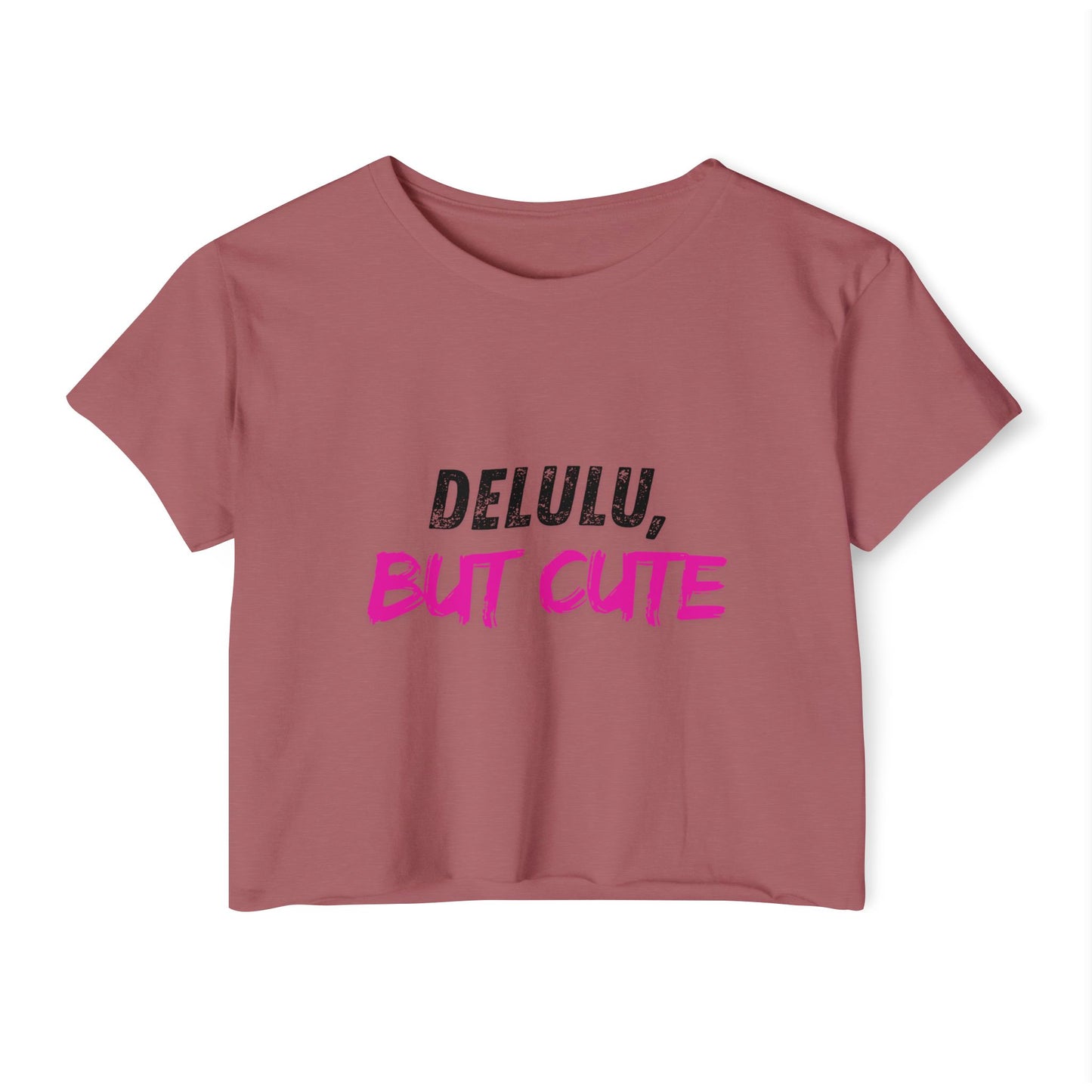 Delulu But Cute Women's Festival Crop Top, Trendy T-Shirt, Summer Top, Festival Wear, Casual Clothing, Birthday Gift