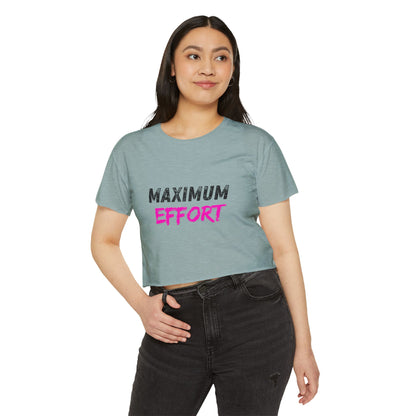 Maximum Effort Women's Festival Crop Top | Cute Summer Tee, Music Festival Shirt, Casual Outfit, Gym Wear, Gift for Her