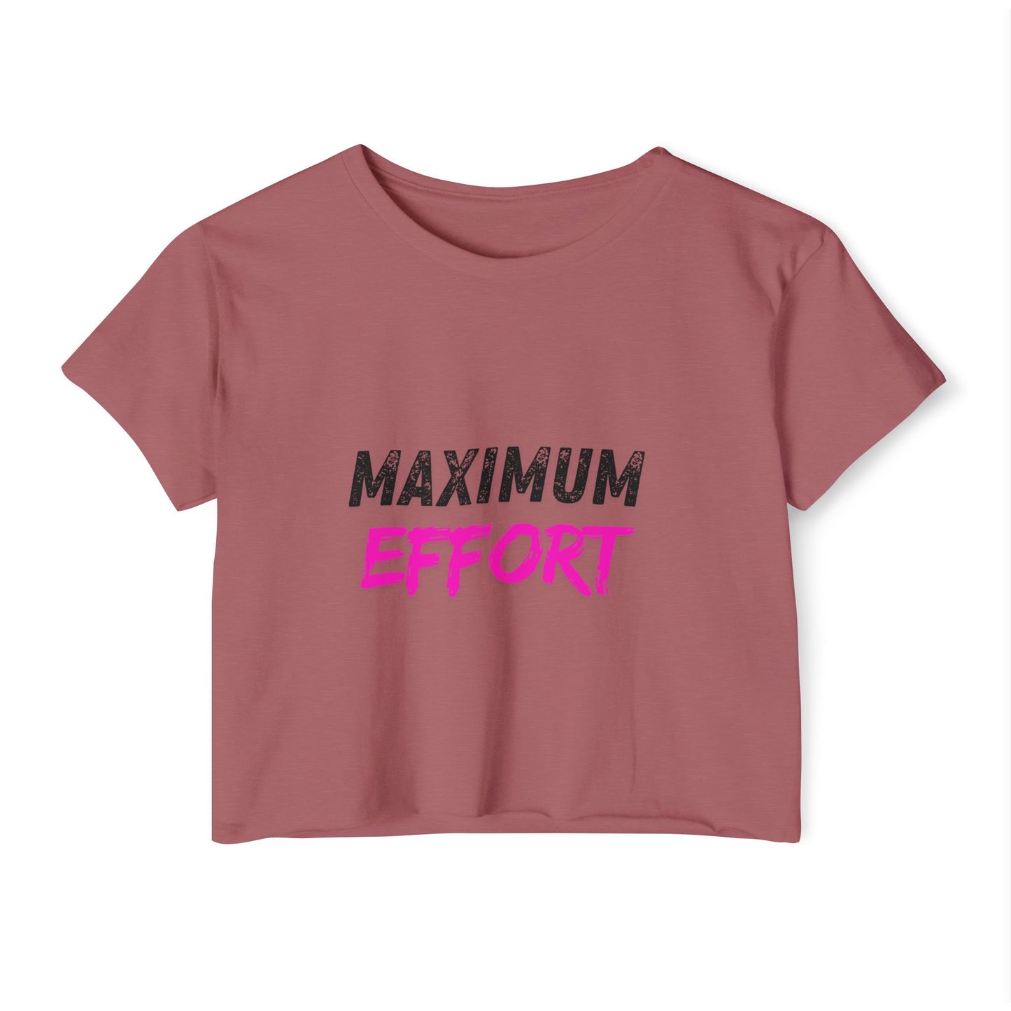 Maximum Effort Women's Festival Crop Top | Cute Summer Tee, Music Festival Shirt, Casual Outfit, Gym Wear, Gift for Her